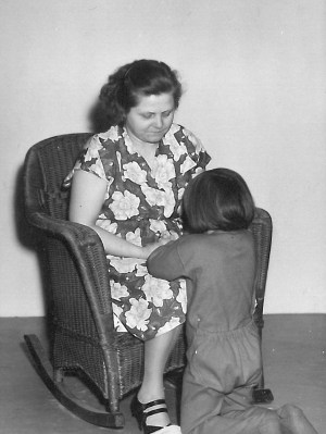 Mom and me praying c1954