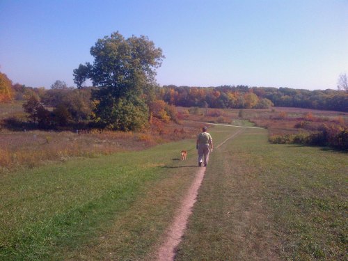 Our country road leads to CamRock Park, a place with perfect trails for a Sunday afternoon stroll.