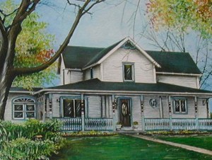 Painting of the farmhouse about ten years ago.