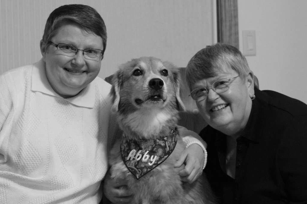 Happy New Year from Marian, Abbey, and Mim. Family portrait compliments of Kevin Korth.