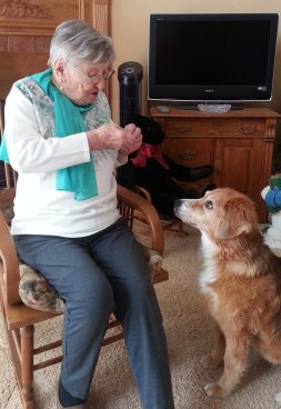 The birthday girls - Anna turns 92 and Abbey turns 70