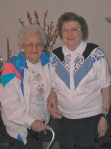 Gladys on right, with her sister Alice