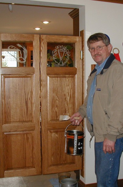 Danny remodeled our old farmhouse into the perfect house for Mim and me. He also built swinging doors to help us keep guests out of the kitchen when Mim and I had a B&B.