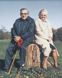Mom-Dad on stump