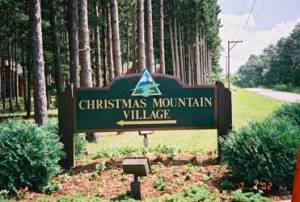 Christmas Mountain Village Sign