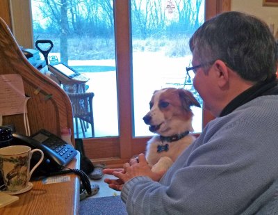 Floey-Marian working at desk 2