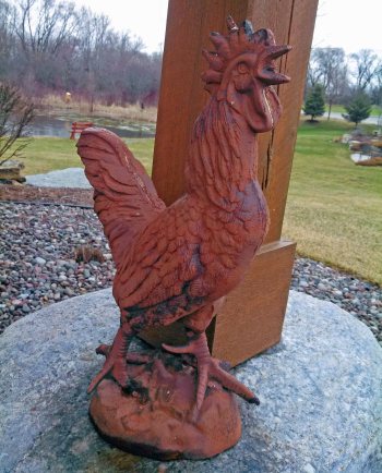 Peter Rooster against post