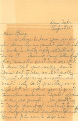 Second letter to Elsie from Art. The first one was typed.