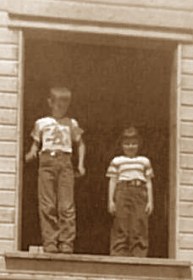 Danny and Marian in haybarn - brown