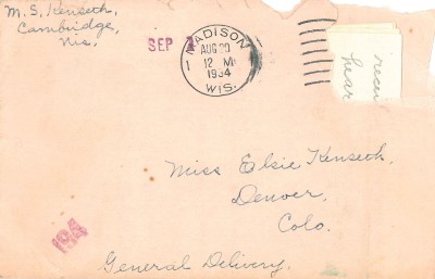 Envelope to Elsie - General Delivery