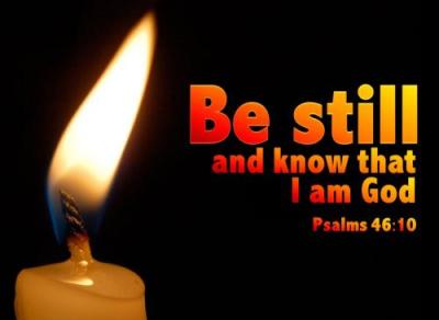 Candle orange w Be-Still-and-Know-That-I-am-God
