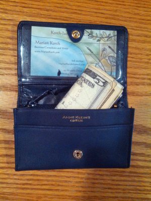 Wallet with $5 in wad