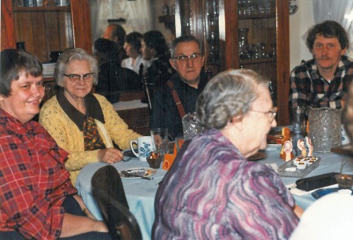 A family dinner about 30 years ago