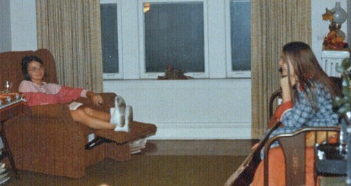 M-M Lounging in our first apartment cropped